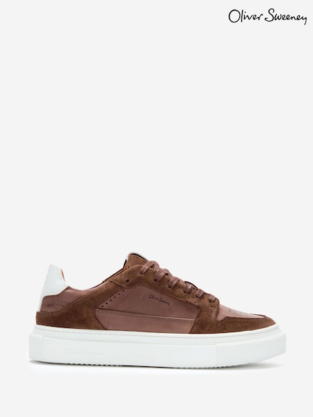 Oliver Sweeney Hand Finished Calf Leather Cupsole Brown Trainers (Y34758) | £239