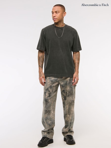 Abercrombie & Fitch Black Premium Heavyweight Crew Neck T-Shirt (Y34813) | £35