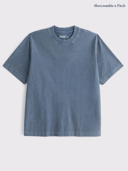 Abercrombie & Fitch Blue Premium Heavyweight Crew Neck T-Shirt (Y34824) | £35