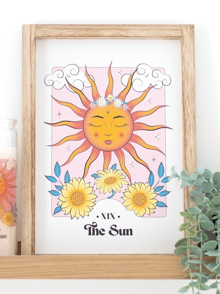 Something Different White The Sun Celestial Framed Wall Print (Y34845) | £13