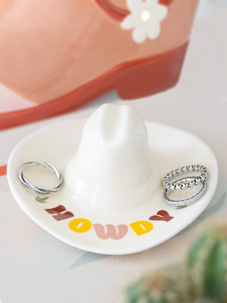 Something Different White Howdy Cowboy Hat Trinket Dish (Y34852) | £13
