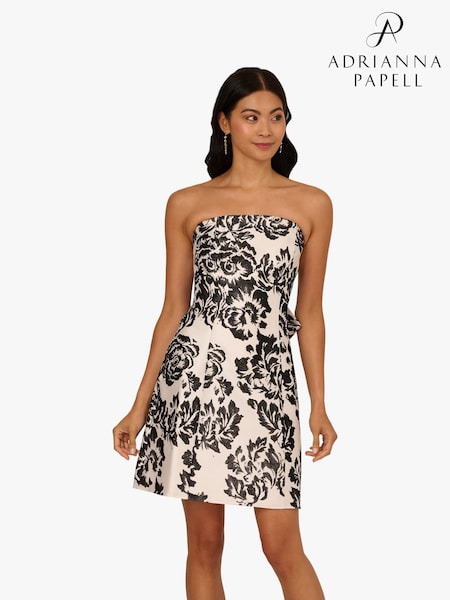 Adrianna Papell White Strapless Mikado Short Dress (Y34884) | £189