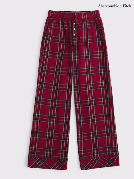 Abercrombie & Fitch Red Flannel High Rise Boxer Trousers (Y34933) | £45