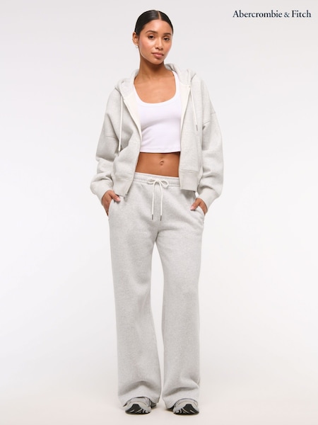 Abercrombie & Fitch Grey High Rise Wide Leg Joggers (Y34948) | £52