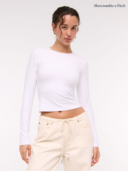 Abercrombie & Fitch White Cotton Seamless Baby T-Shirt (Y34949) | £22