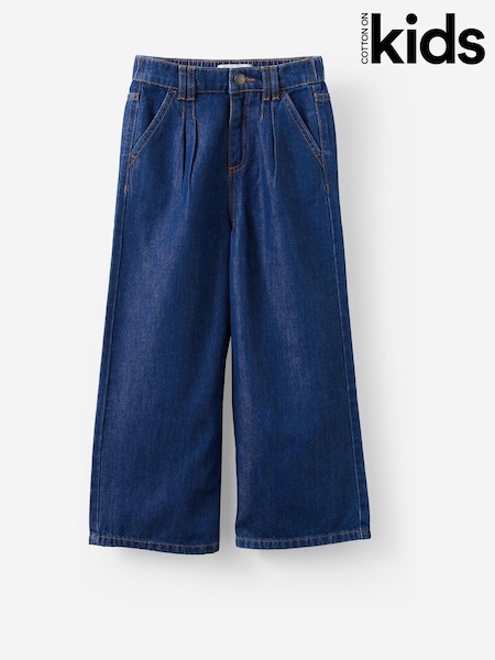 Cotton On Blue Pleat Front Relaxed Denim Jeans (Y35069) | £25