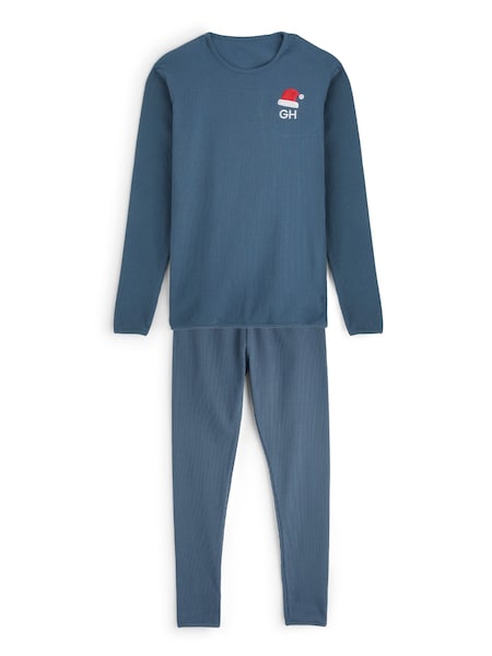 Personalised Mens Embroidered Santa Hat Pyjamas Set by Stitch Style (Y35071) | £38