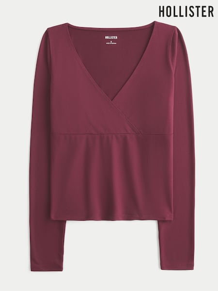 Hollister Basic Long Sleeve Wrap Top (Y35137) | £18