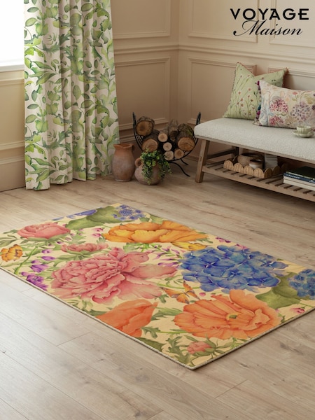 Voyage Maison Pink Idalia Fuchsia Printed 100% Wool Rug (Y35233) | £224 - £340