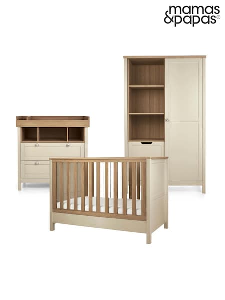 Mamas & Papas 3 Piece Pebble Natural Wedmore Convertible Cot Range (Y35304) | £1,074