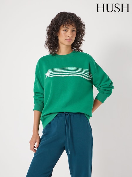 Green Crackle Star Graphic Sweatshirt (Y35381) | £75