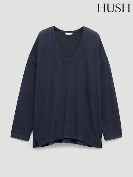 Hush Blue Gillian Supersoft V-Neck Top (Y35395) | £50