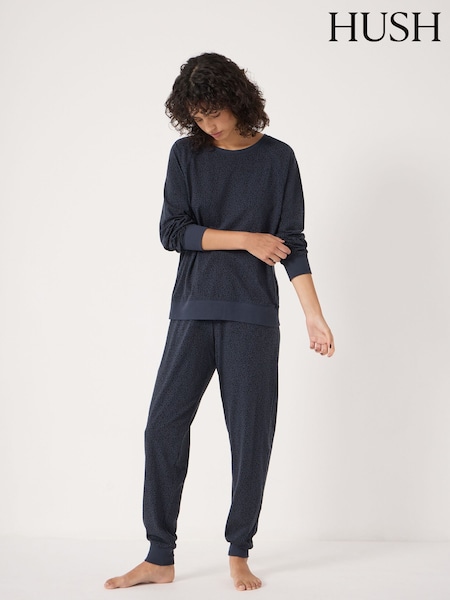 Hush Blue Joelle Jersey Joggers Animal Print Pyjamas (Y35398) | £70