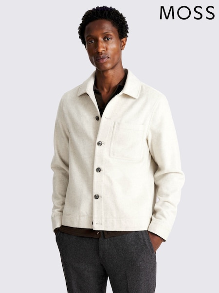 MOSS Natural Flannel Overshirt (Y35424) | £90