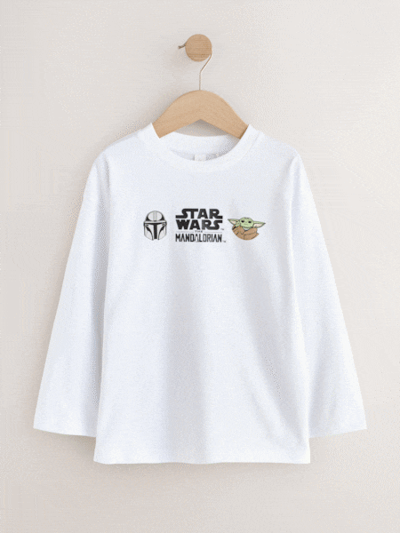 White - Mandalorian Long Sleeve T-shirt (3-16yrs)