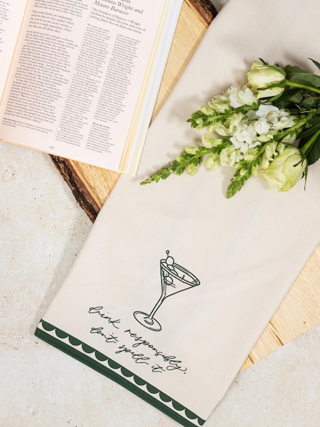 Avalon Home Green Drink Responsibly Tea Towel (Y35512) | £16