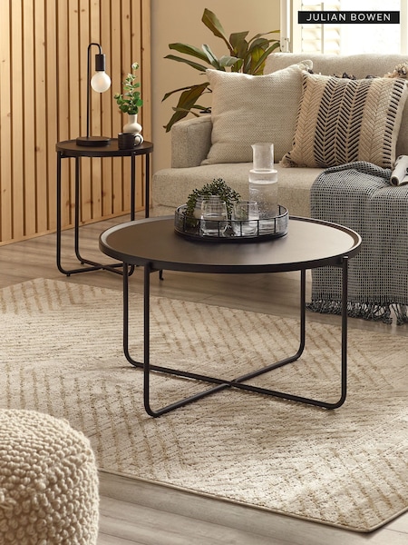Julian Bowen Black Sagrada Round Coffee and Side Table Set (Y35528) | £135