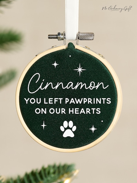 Pet Memorial Velvet Hoop Christmas Tree Personalis Decoration by No Ordinary Gift (Y35529) | £16