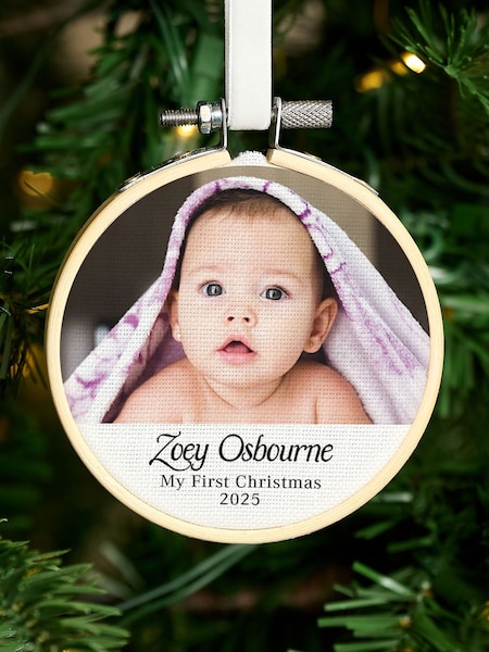 Photo Memory Hoop First Christmas Tree Personalise Decoration by No Ordinary Gift (Y35535) | £15