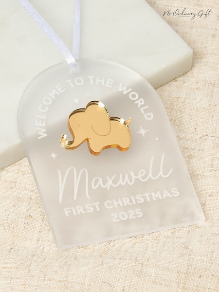 First Christmas Decoration with Metallic Elephant by No Ordinary Gift (Y35554) | £16