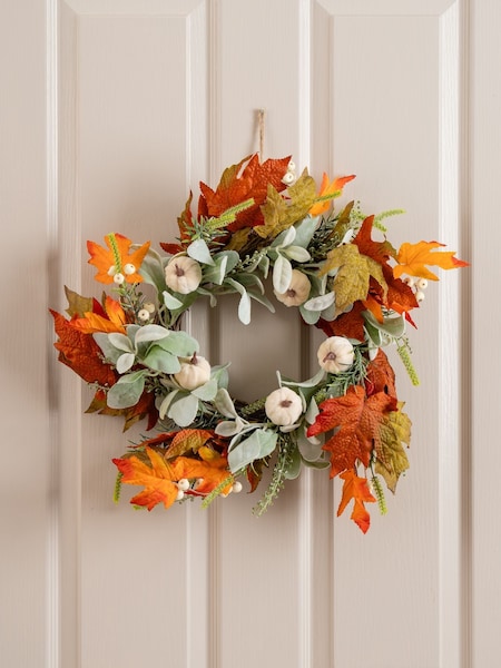 Scottish Everlastings Ltd Orange Artificial Pumpkin Wreath (Y35626) | £30