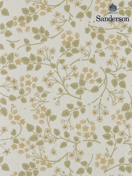 Sanderson Lichen Highgrove Silver Lime A4 Wallpaper Sample (Y35829) | £1