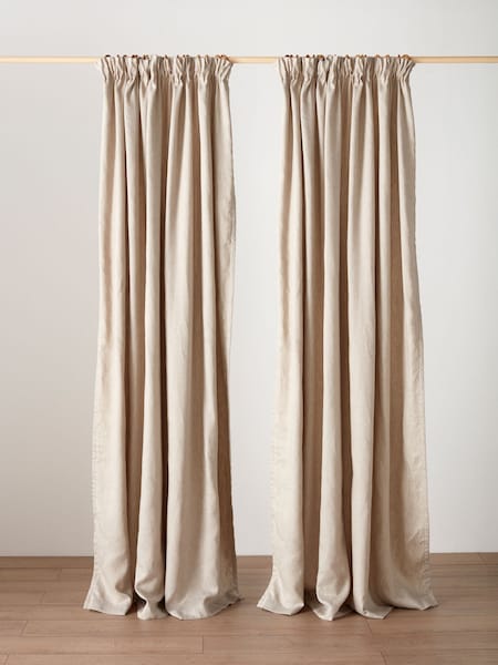 Secret Linen Store Natural Twill Cotton/Linen Blackout Curtains (Y35860) | £175 - £299