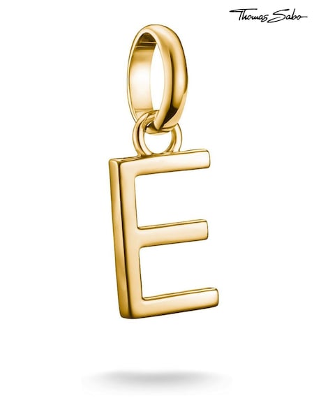Thomas Sabo Gold Charm Connect letter E Pendant (Y35918) | £30