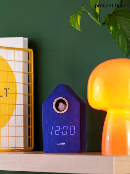 Present Time Cobalt Blue Cuckoo LED Alarm Clock (Y35968) | £46