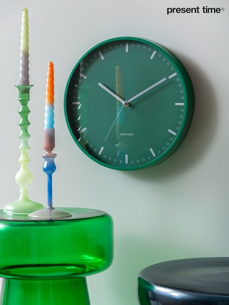 Present Time Retro Green Cool Retro Wall Clock (Y35974) | £37