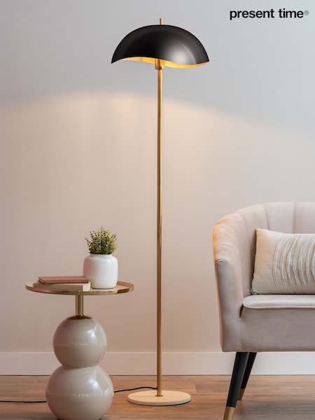 Present Time Black Waved Floor Lamp (Y35983) | £271