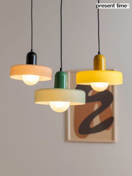 Present Time Warm Grey Opaco Grato Pendant Ceiling Light (Y35990) | £83