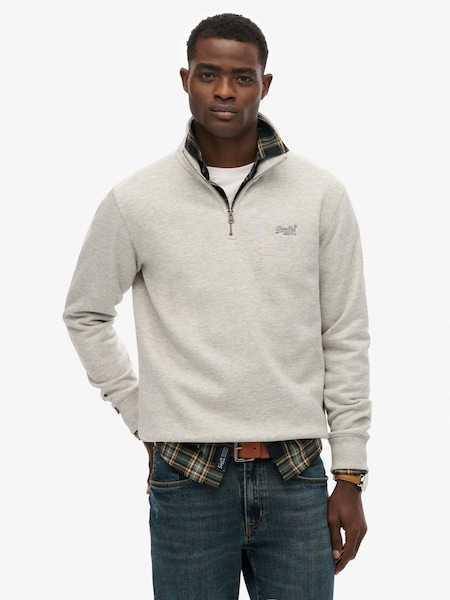 Superdry Grey Essential Logo Half Zip Sweatshirt (Y36145) | £50