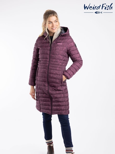Weird Fish Purple Iryssa Lightweight Padded Midline Jacket (Y36240) | £95
