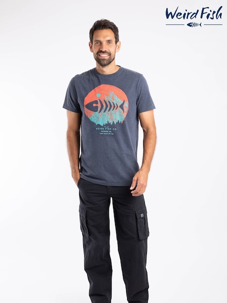 Weird Fish Blue Explorer Front Print Graphic T-Shirt (Y36250) | £28