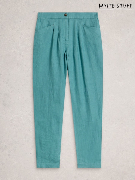 White Stuff Green Rowena 100% Linen Trousers (Y36431) | £65