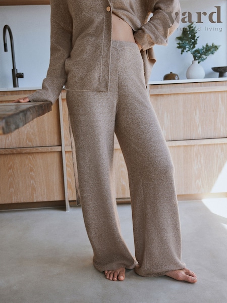 Oatmeal - Yard Oatmeal Wool Blend Knitted Lounge Trousers