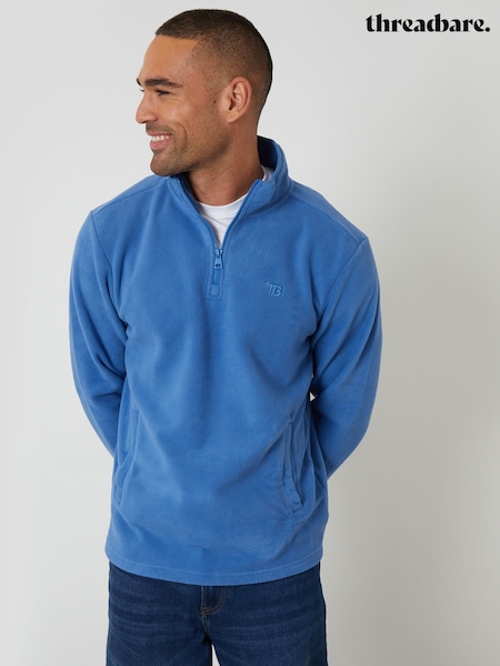 Threadbare Cobalt Quarter Zip Microfleece Sweatshirt (Y36548) | £20