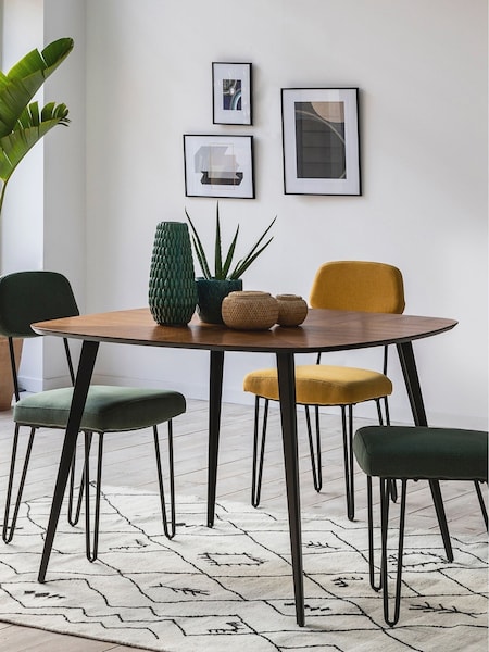 La Redoute Intérieurs Walnut Watford 4 Seater Vintage Inlaid Dining Table (Y36689) | £315