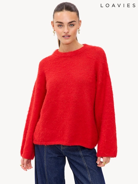 LOAVIES Red Fuzzy Wuzzy Jumper (Y37230) | £45