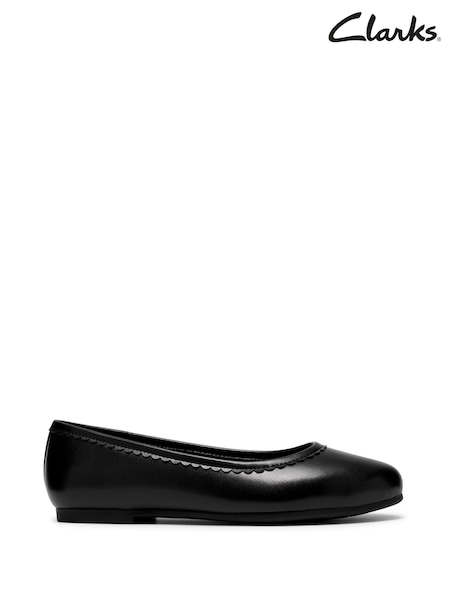 Black - Clarks Porto Dress Leather Ballerina Shoes