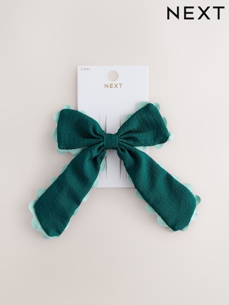 Green - Back To School Scallop Bow