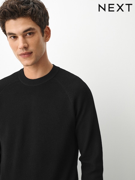 Black - Regular Textured Knitted Jumper