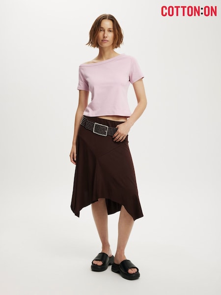 Cotton On Purple Arlie Asymmetric Short Sleeve Top (Y37626) | £15