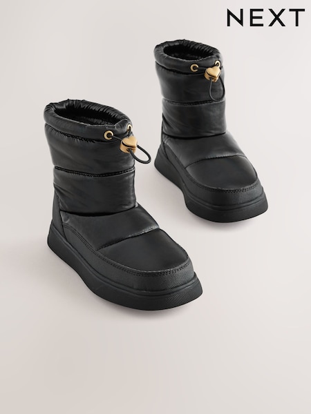 Black - Waterproof Quilted Boots