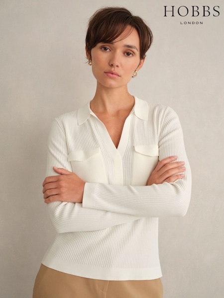 Hobbs White Meredith Jumper (Y37715) | £79