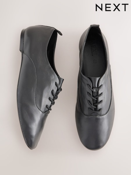 Black - Forever Comfort® Leather Lace Up Jazz Shoes
