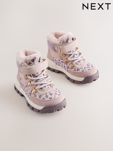 Pink Animal - Touch Fastening Hiker Boots
