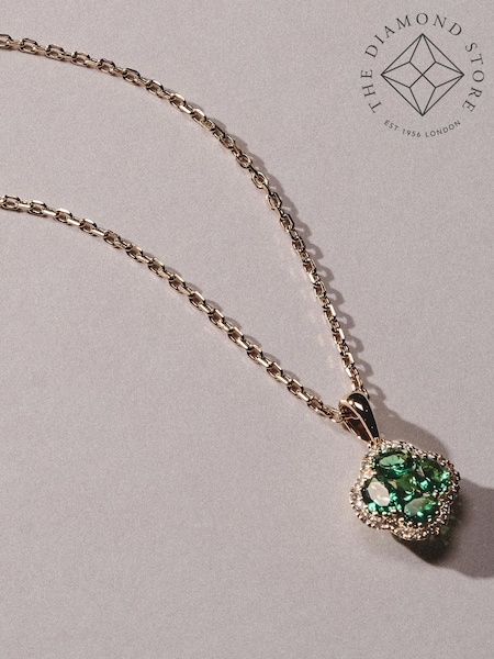 The Diamond Store Green Alegria Lab Emerald Pendant 0.75ct in 18k Gold Vermeil (Y37835) | £188