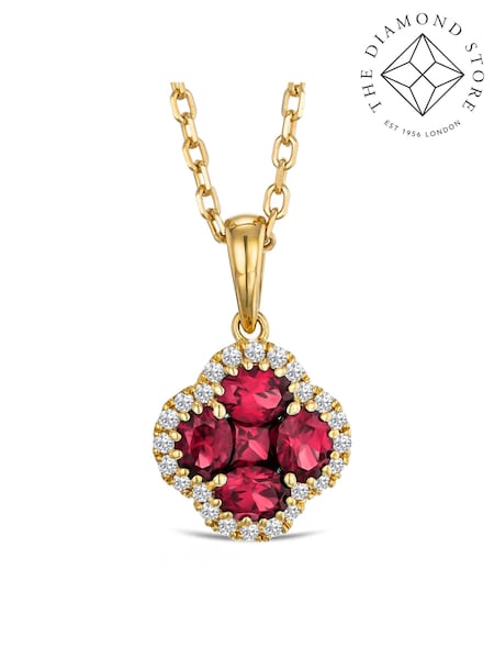 The Diamond Store Red Alegria Lab Ruby Pendant 0.90ct in 18k Gold Vermeil (Y37838) | £188